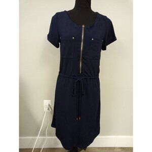 Haani women's Navy Blue Midi Zip up dress S